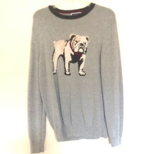 Grey bulldog sweater. Size medium. Club Room.